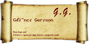 Güncz Gerzson névjegykártya